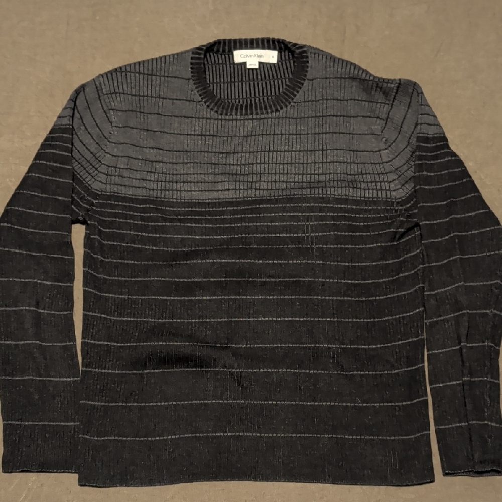 Calvin Klein Men's Charcoal and Black Crewneck Sweater